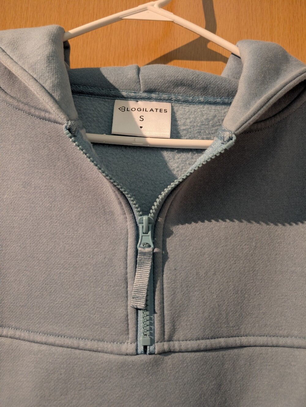 Women's Blogilates Light Green Half-Zip Hoodie Sweatshirt W/Hood